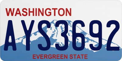 WA license plate AYS3692