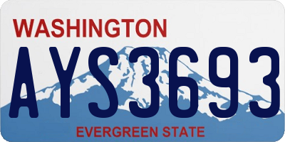 WA license plate AYS3693