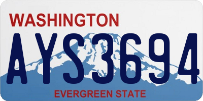 WA license plate AYS3694