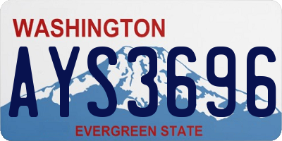 WA license plate AYS3696