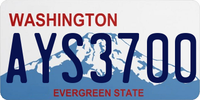 WA license plate AYS3700