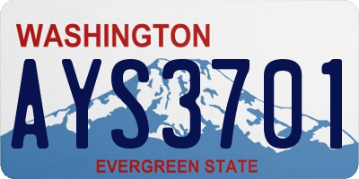 WA license plate AYS3701