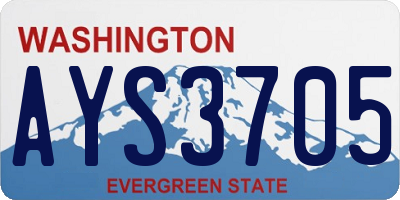 WA license plate AYS3705
