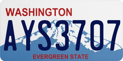 WA license plate AYS3707