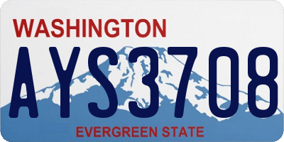 WA license plate AYS3708