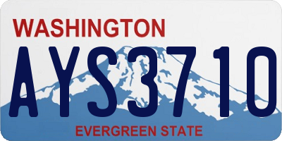 WA license plate AYS3710