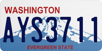 WA license plate AYS3711