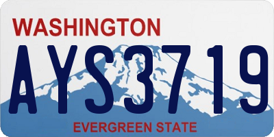 WA license plate AYS3719