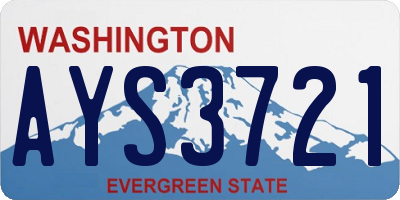 WA license plate AYS3721