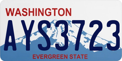 WA license plate AYS3723