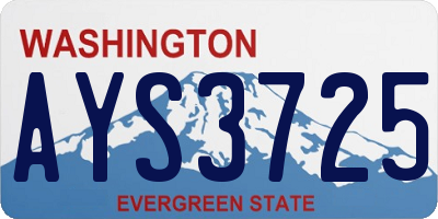 WA license plate AYS3725