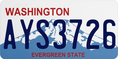 WA license plate AYS3726