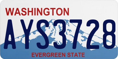 WA license plate AYS3728
