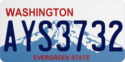 WA license plate AYS3732