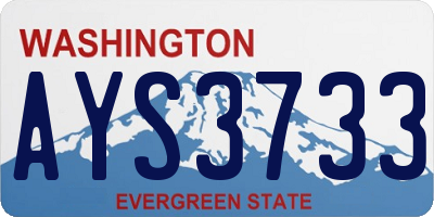 WA license plate AYS3733