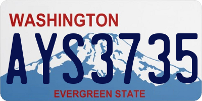 WA license plate AYS3735