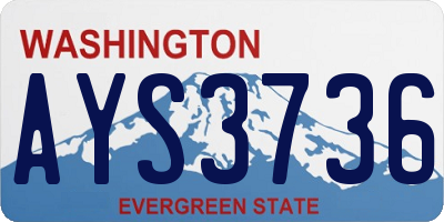 WA license plate AYS3736