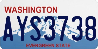 WA license plate AYS3738