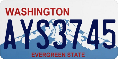 WA license plate AYS3745