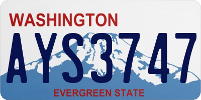 WA license plate AYS3747