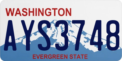 WA license plate AYS3748