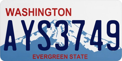 WA license plate AYS3749
