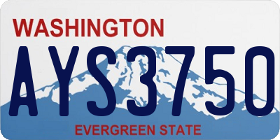 WA license plate AYS3750