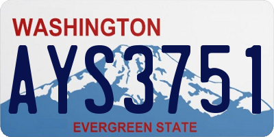 WA license plate AYS3751