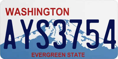 WA license plate AYS3754