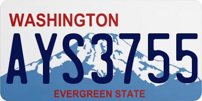 WA license plate AYS3755