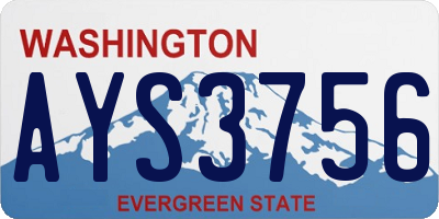 WA license plate AYS3756