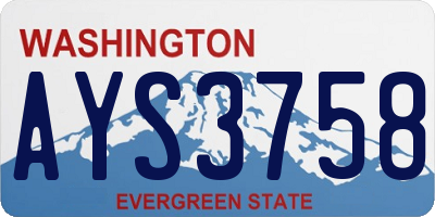 WA license plate AYS3758