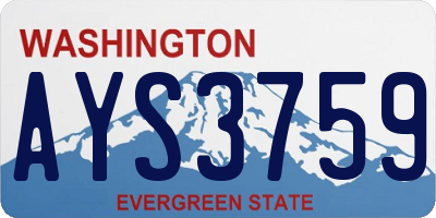 WA license plate AYS3759