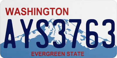 WA license plate AYS3763