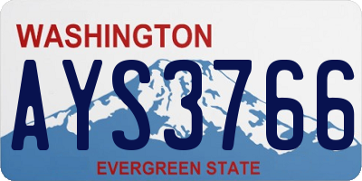 WA license plate AYS3766