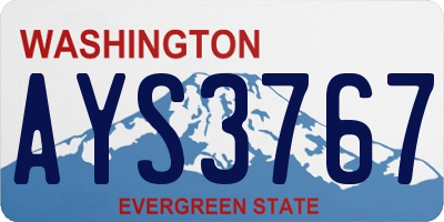 WA license plate AYS3767