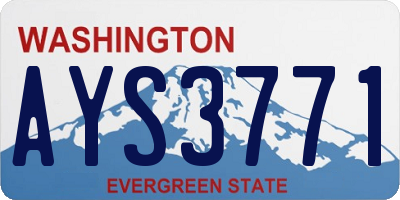 WA license plate AYS3771