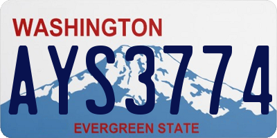 WA license plate AYS3774