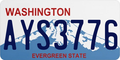 WA license plate AYS3776