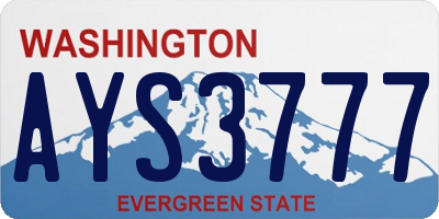 WA license plate AYS3777