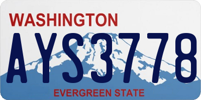 WA license plate AYS3778