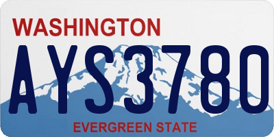 WA license plate AYS3780