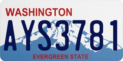 WA license plate AYS3781