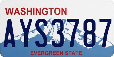 WA license plate AYS3787