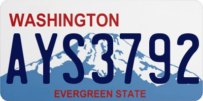 WA license plate AYS3792