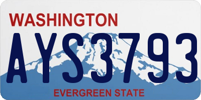 WA license plate AYS3793