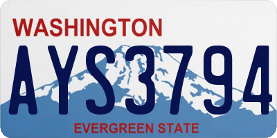 WA license plate AYS3794