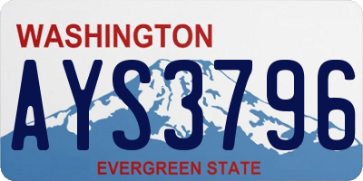 WA license plate AYS3796