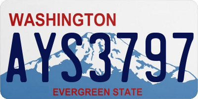 WA license plate AYS3797