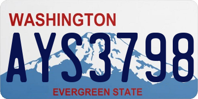 WA license plate AYS3798